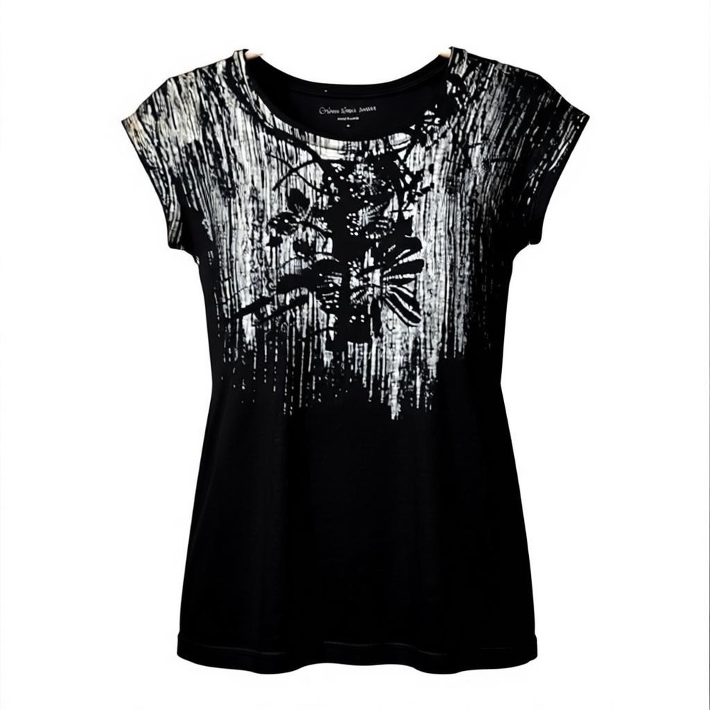 CALVIN KLEIN JEANS | Women’s Black & White Artsy Graphic Shirt Size Medium